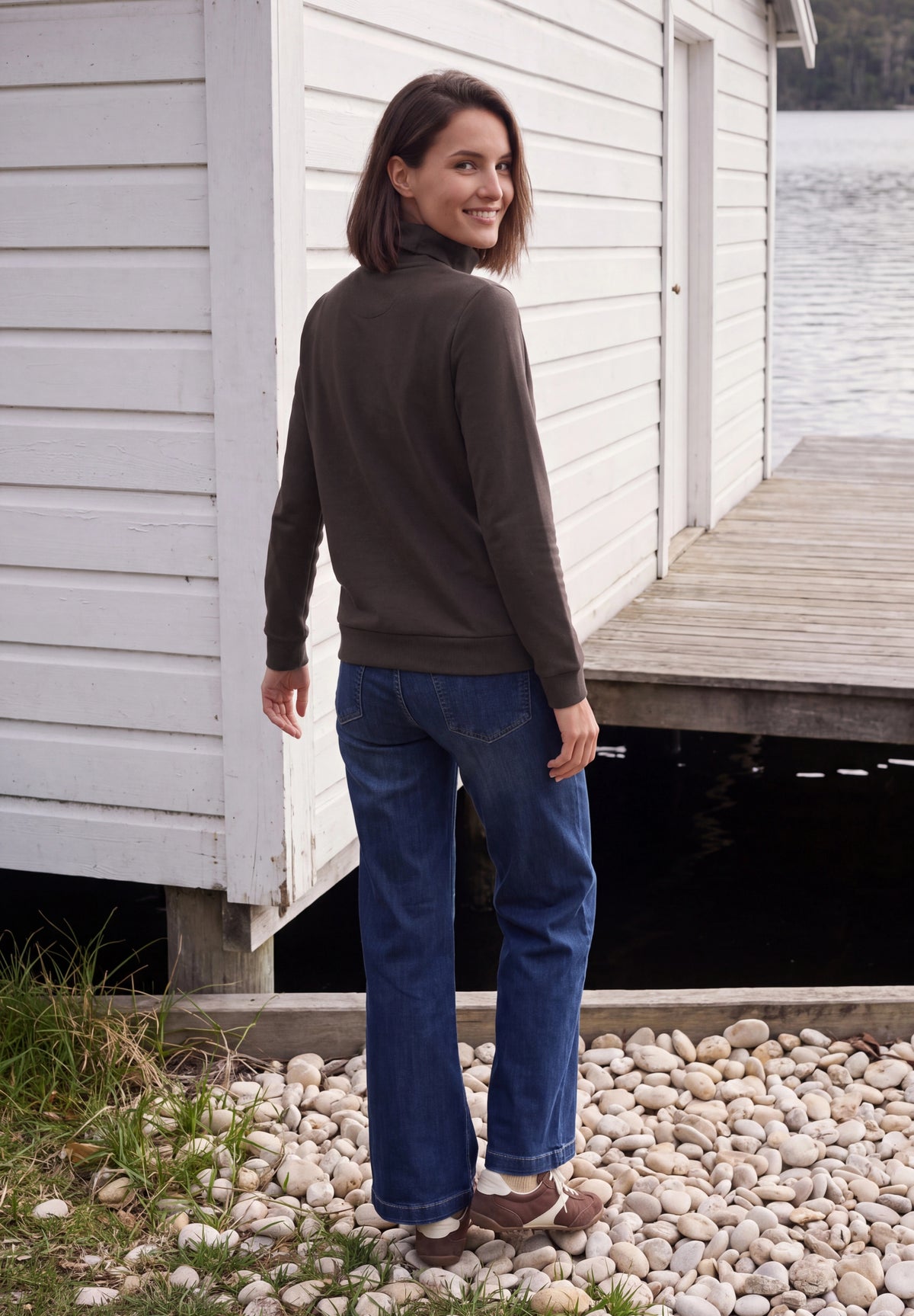 Langarm Shirt mit Turtle Neck und Print von Cecil