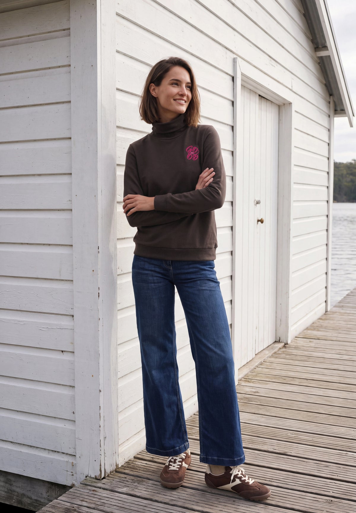 Langarm Shirt mit Turtle Neck und Print von Cecil