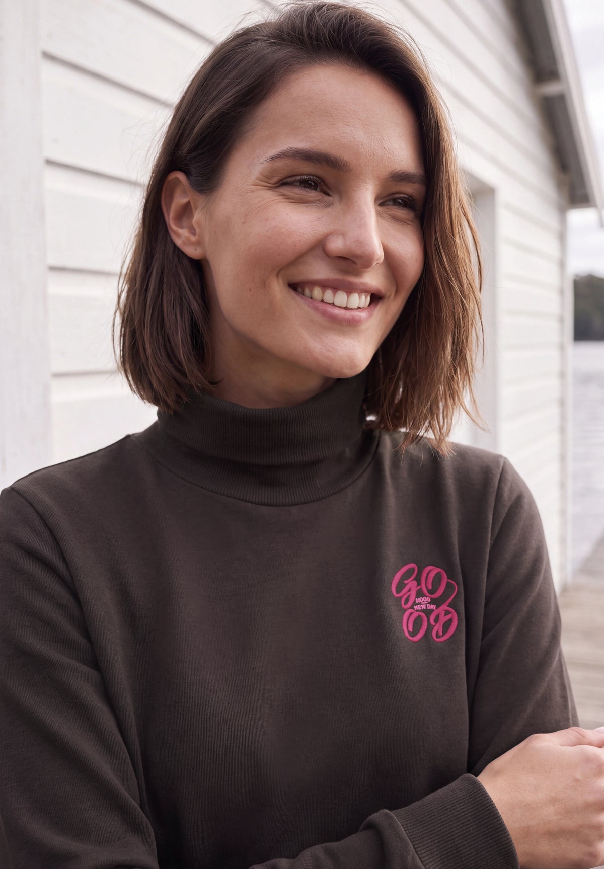 Langarm Shirt mit Turtle Neck und Print von Cecil