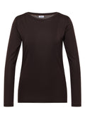 Langarm Shirt in Unifarbe mit Boat Neck von Cecil