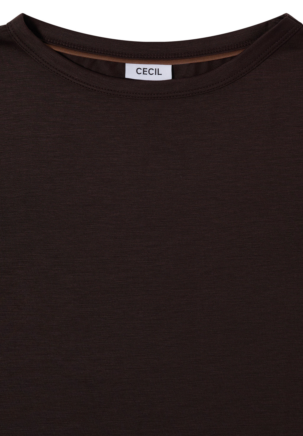 Langarm Shirt in Unifarbe mit Boat Neck von Cecil