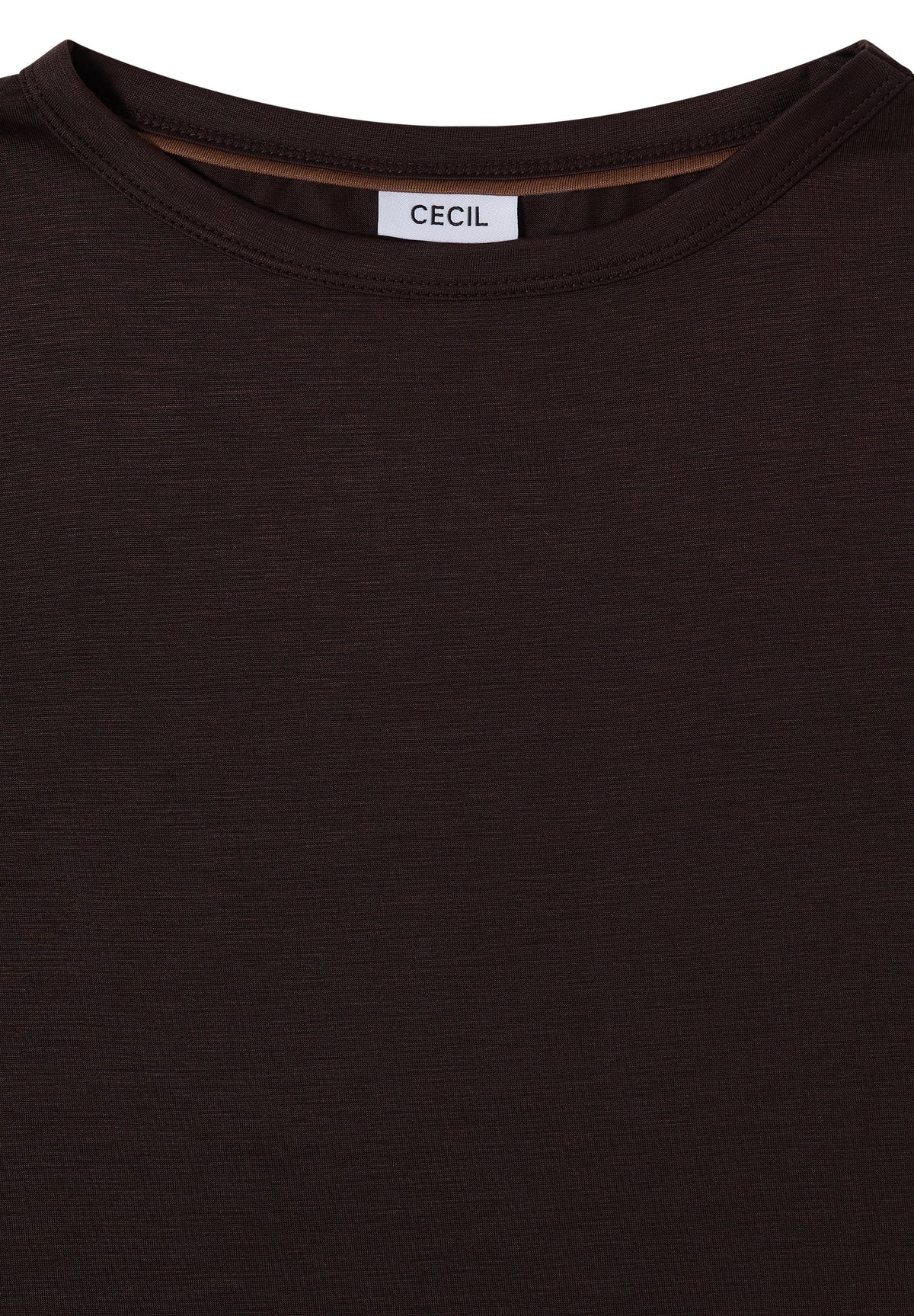 Langarm Shirt in Unifarbe mit Boat Neck von Cecil