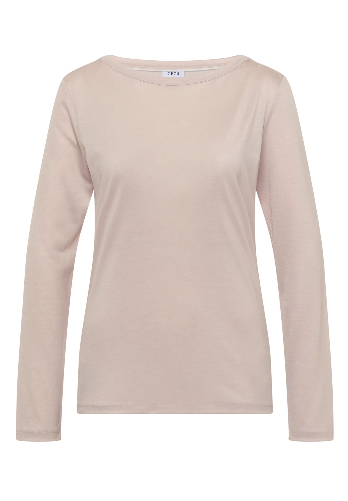 Langarm Shirt in Unifarbe mit Boat Neck von Cecil