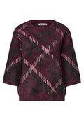 Kurzarm-Jacquardpullover mit Karomuster von Street One