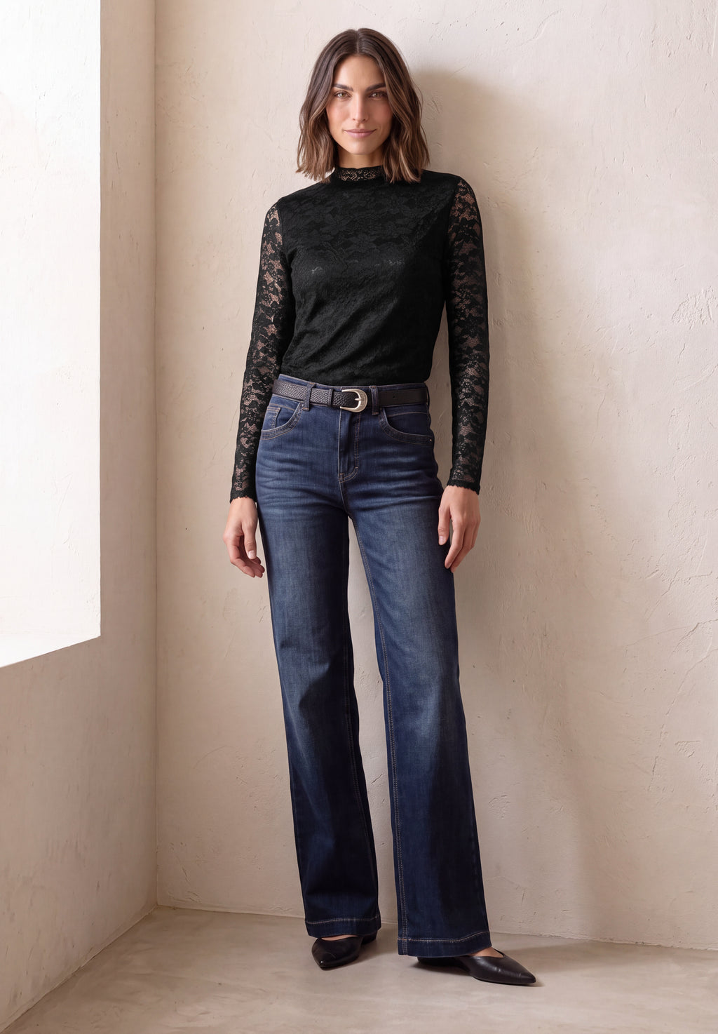Langarm Shirt aus Spitze