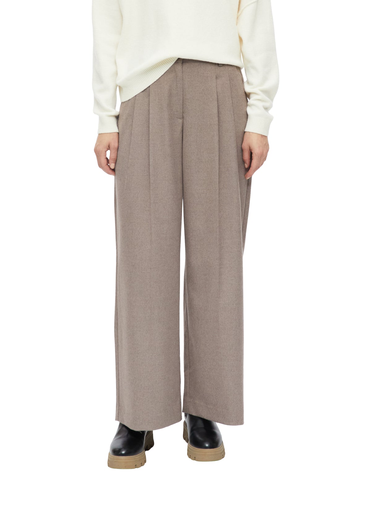 Extra Wide Leg Hose mit Bundfalten von s.Oliver