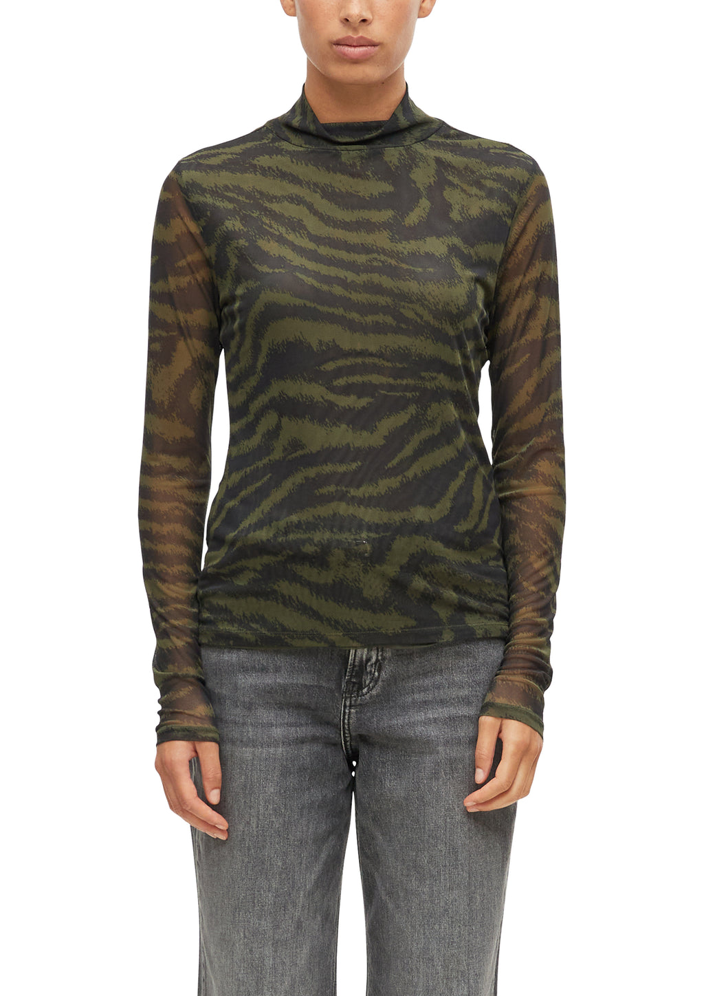 Mesh-Shirt mit All-over-Print von s.Oliver