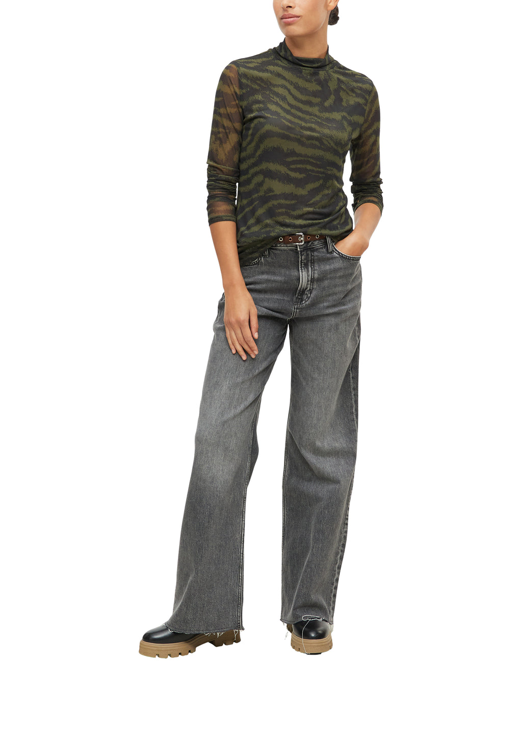 Mesh-Shirt mit All-over-Print von s.Oliver