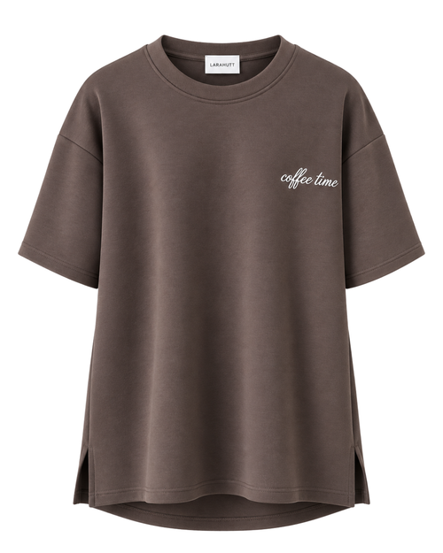 Da. T-Shirt - Gieck Fashion - braun uni - S