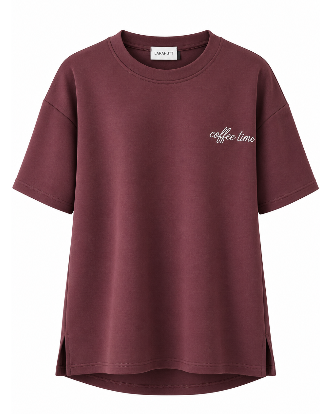 Da. T-Shirt - Gieck Fashion - weinrot uni - XL