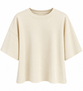 Da. T-Shirt - Gieck Fashion - creme uni - S