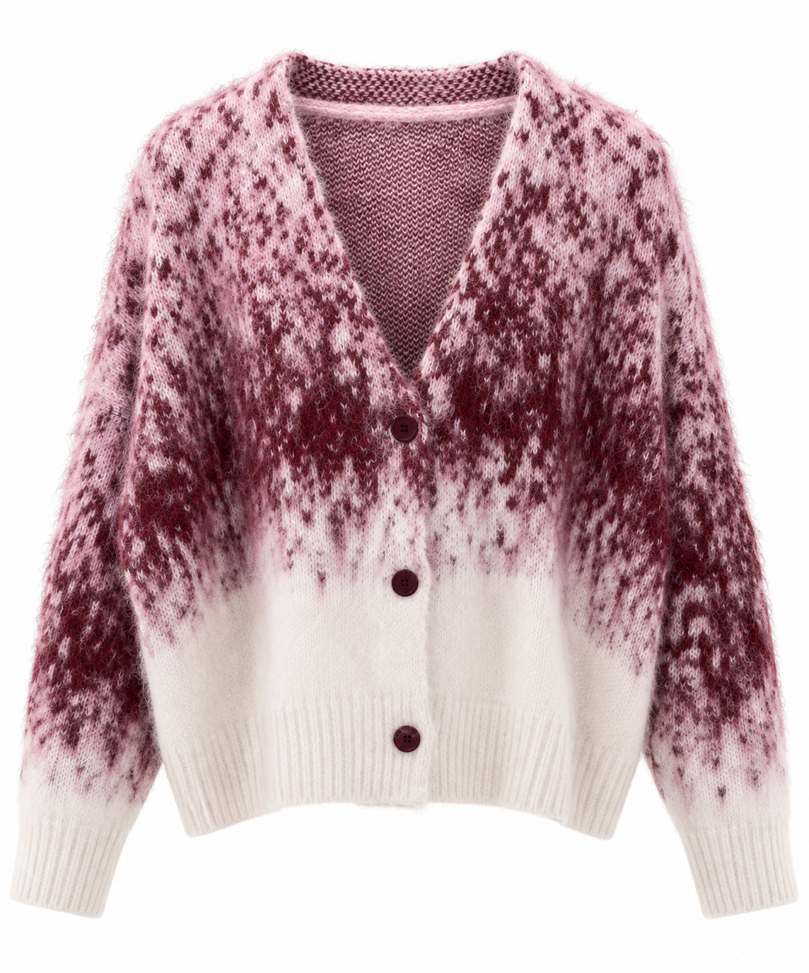 Da.Jacke Strick/Wirk - Bella Italia - bordeaux - one size