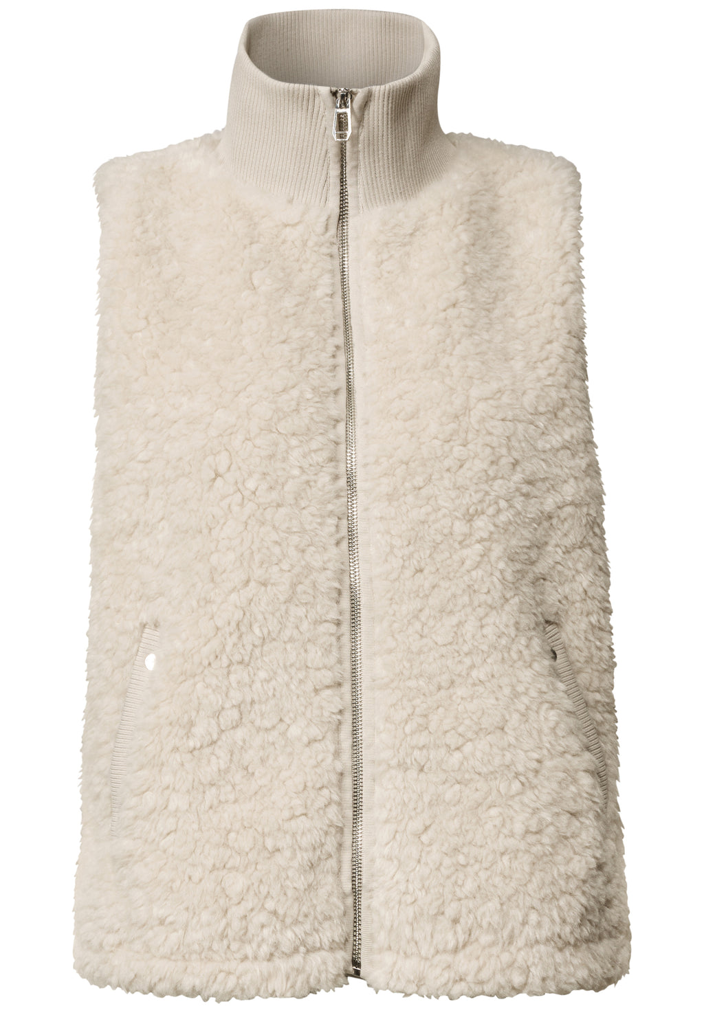 Fake Fur Weste mit Strickdetails von Street One