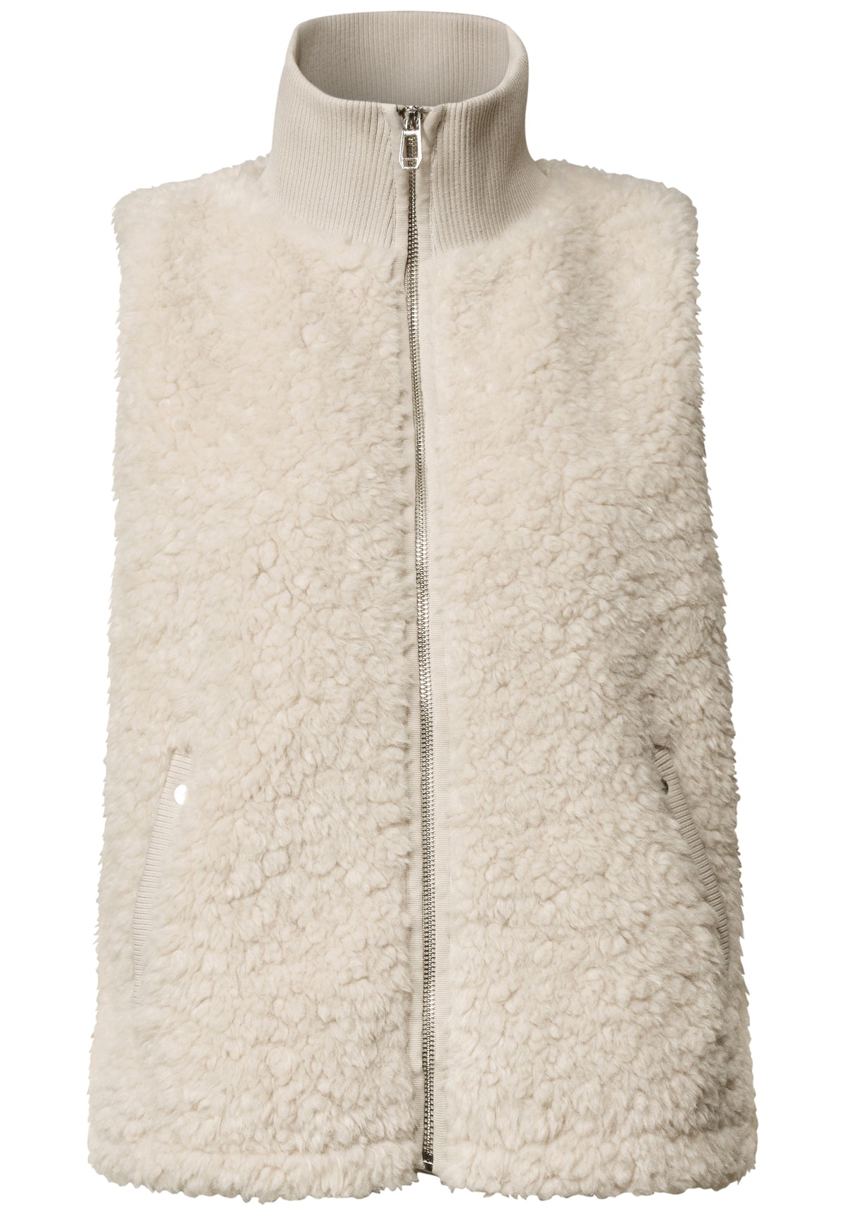 Fake Fur Weste mit Strickdetails von Street One