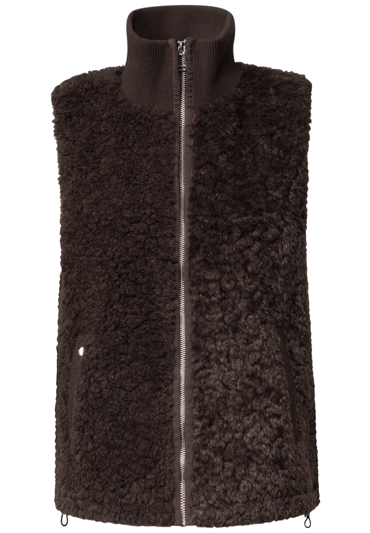 Fake Fur Weste mit Strickdetails von Street One