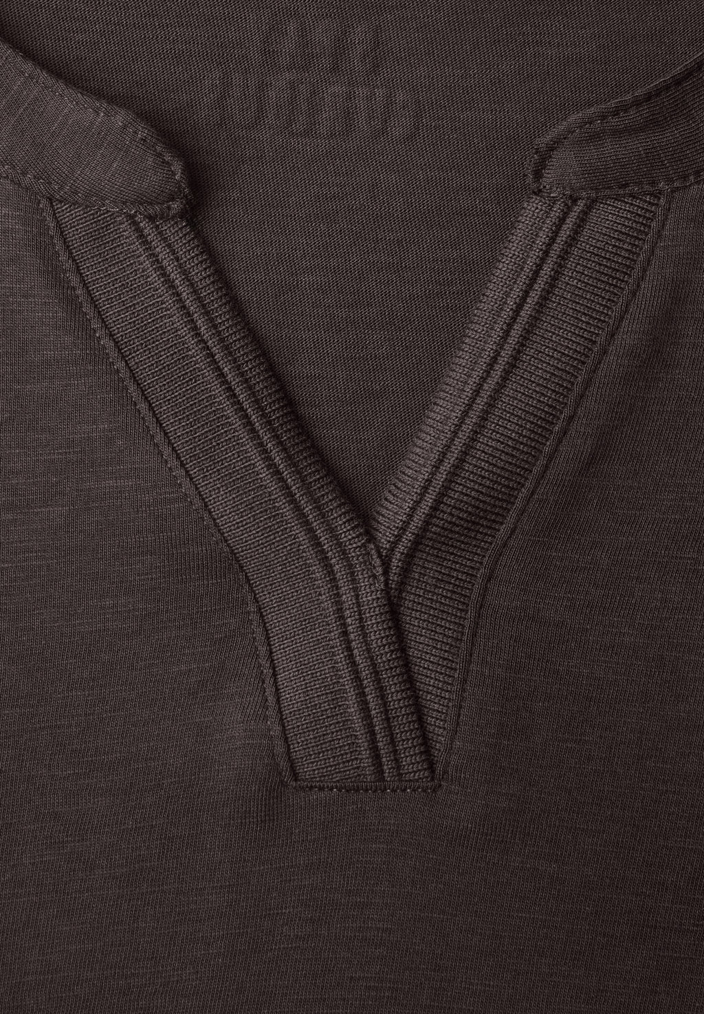 Shirt mit Split Neck im Tunika-Look in Unifarbe von Cecil