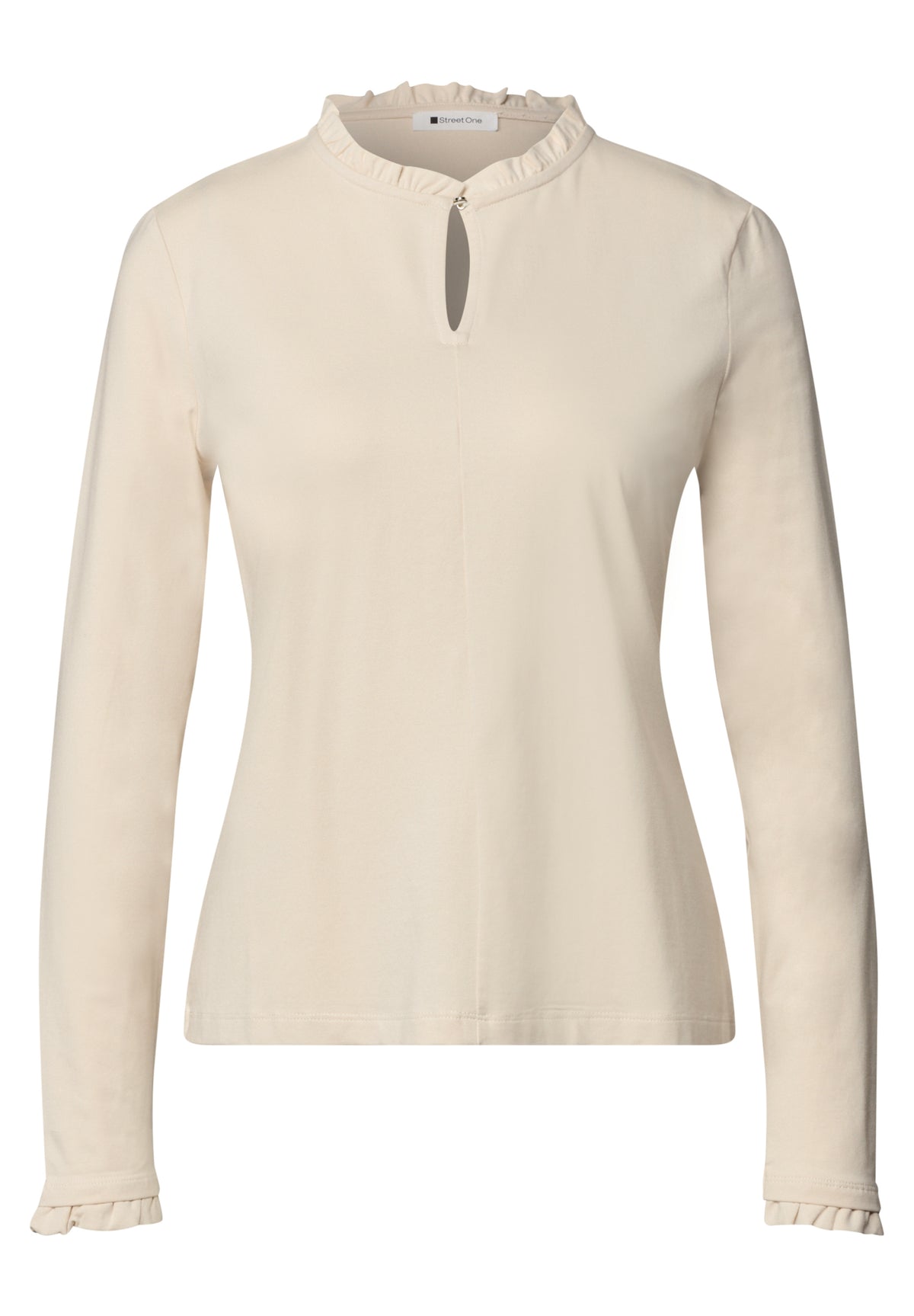 Basic Shirt mit Rüschen und Cut-Out-Detail von Street One