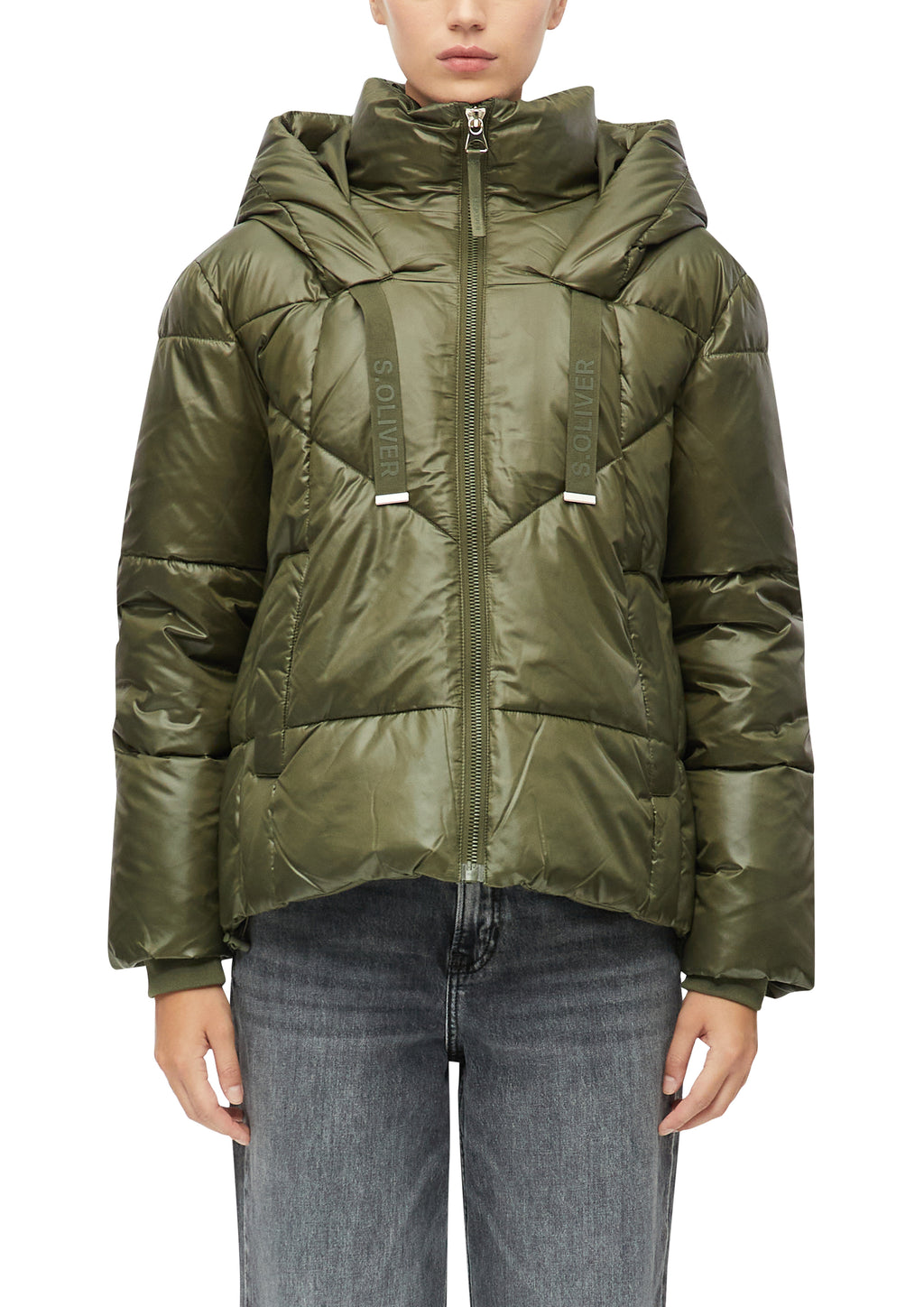Steppjacke mit Kapuze in Oliv von s.Oliver