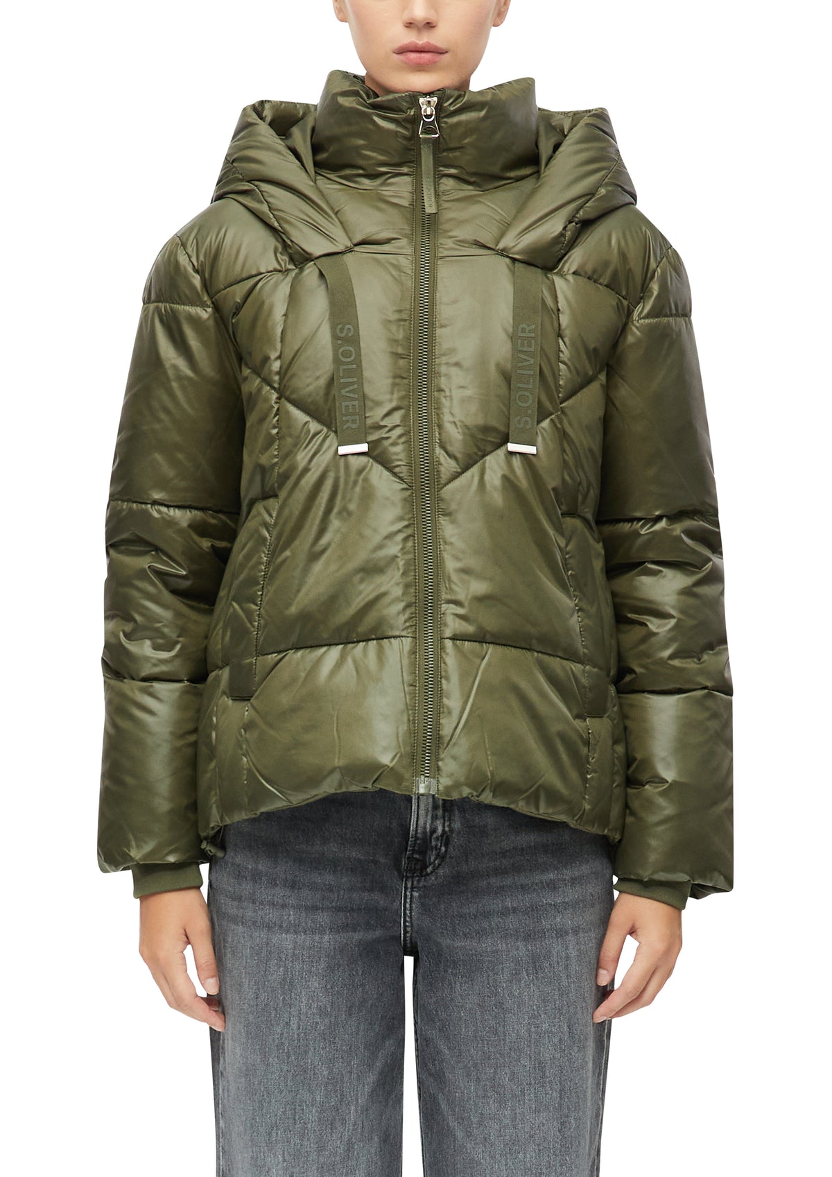 Steppjacke mit Kapuze in Oliv von s.Oliver