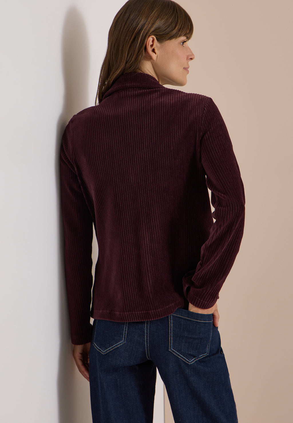 Jerseycord Blazer in Unifarbe