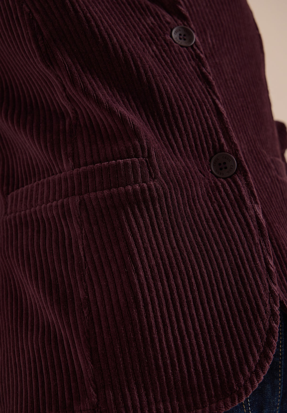 Jerseycord Blazer in Unifarbe