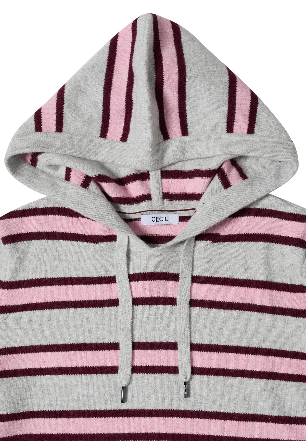 Langarm Pullover mit Kapuze und Streifen von Cecil
