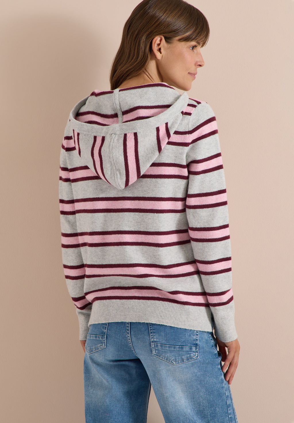 Langarm Pullover mit Kapuze und Streifen von Cecil