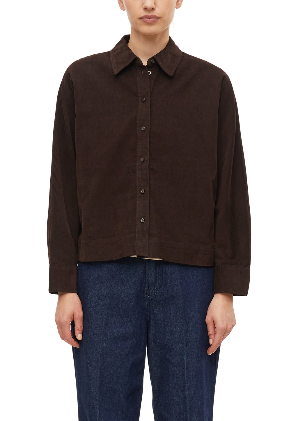 Feincord-Bluse mit Fledermausärmeln von s.Oliver