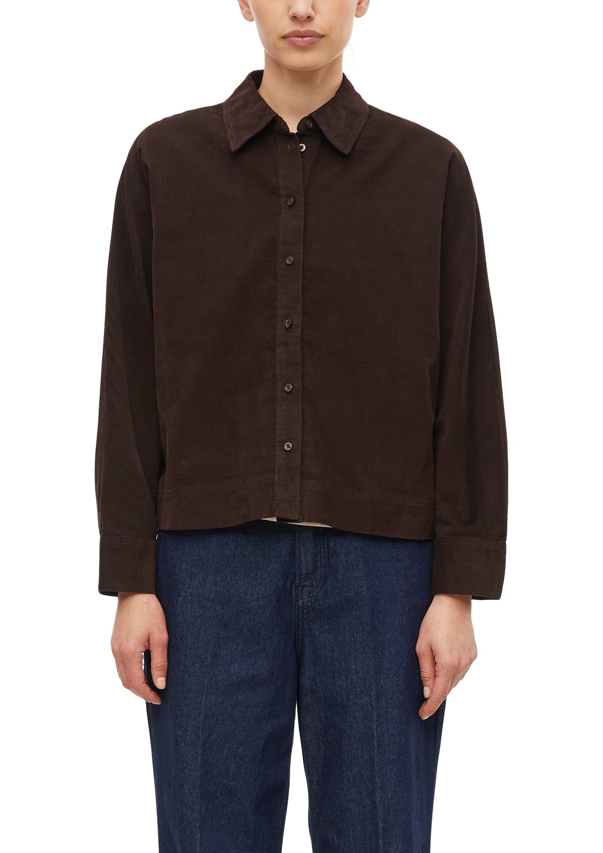 Feincord-Bluse mit Fledermausärmeln von s.Oliver