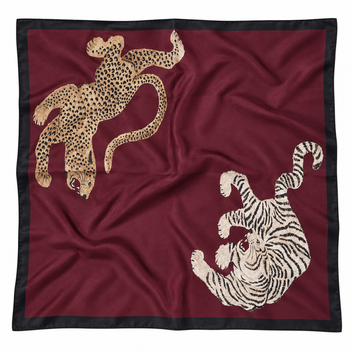 Quadratisches Tuch Tiam mit Leopardenmotiv von Houy Mode