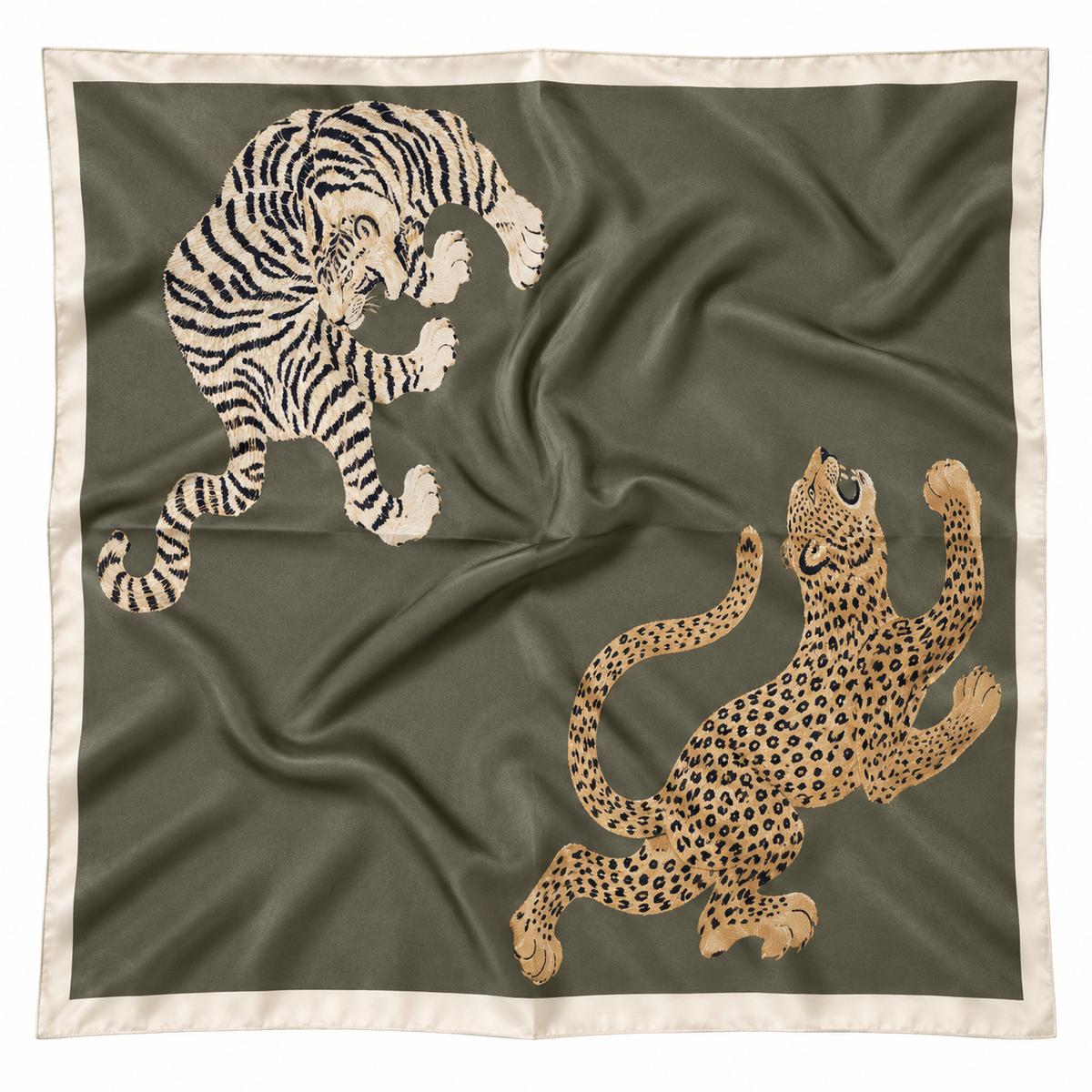 Quadratisches Tuch Tiam mit Leopardenmotiv von Houy Mode