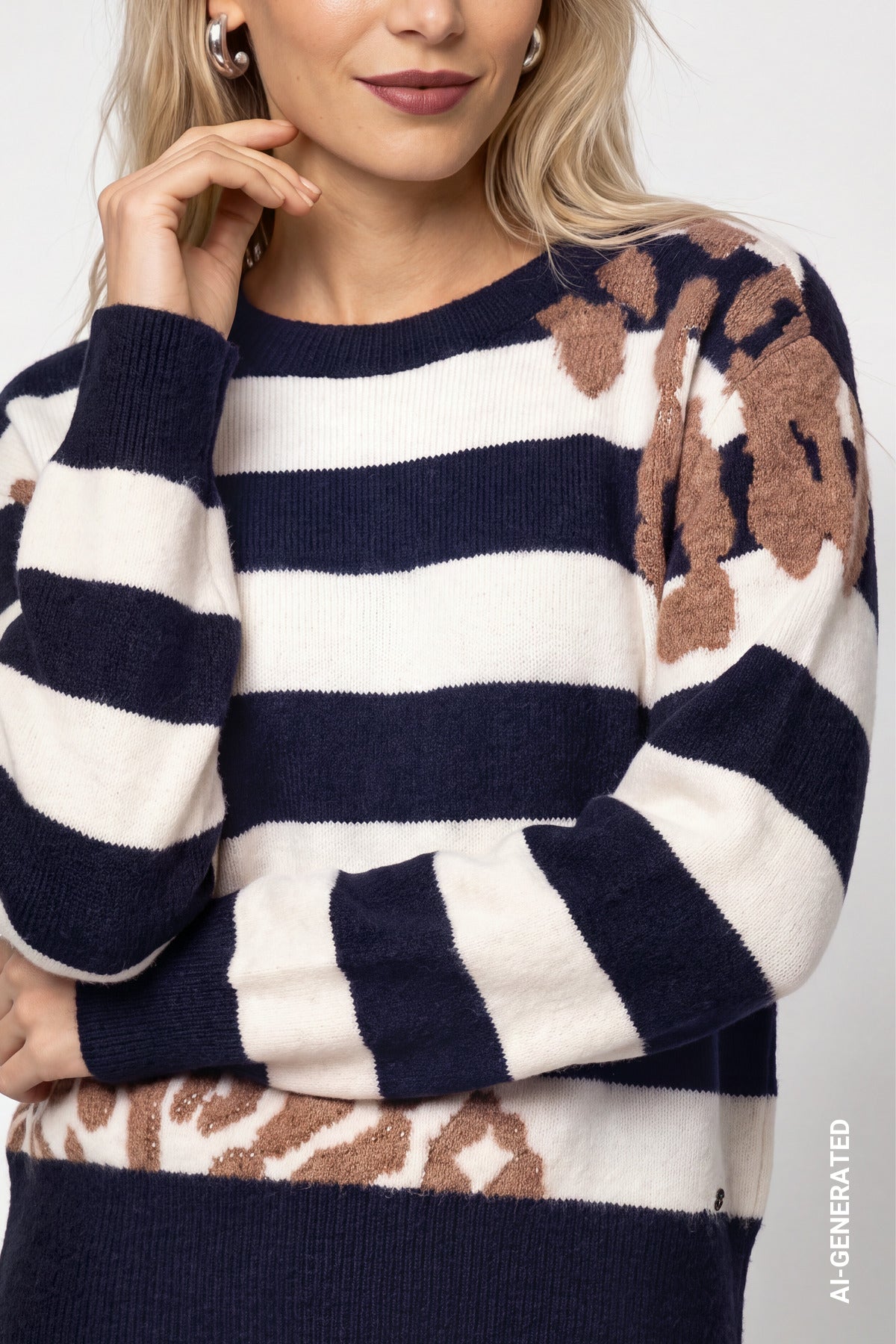 Strickpullover mit einer Mustermischung