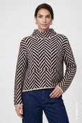 Strickpullover mit Fischgratmuster