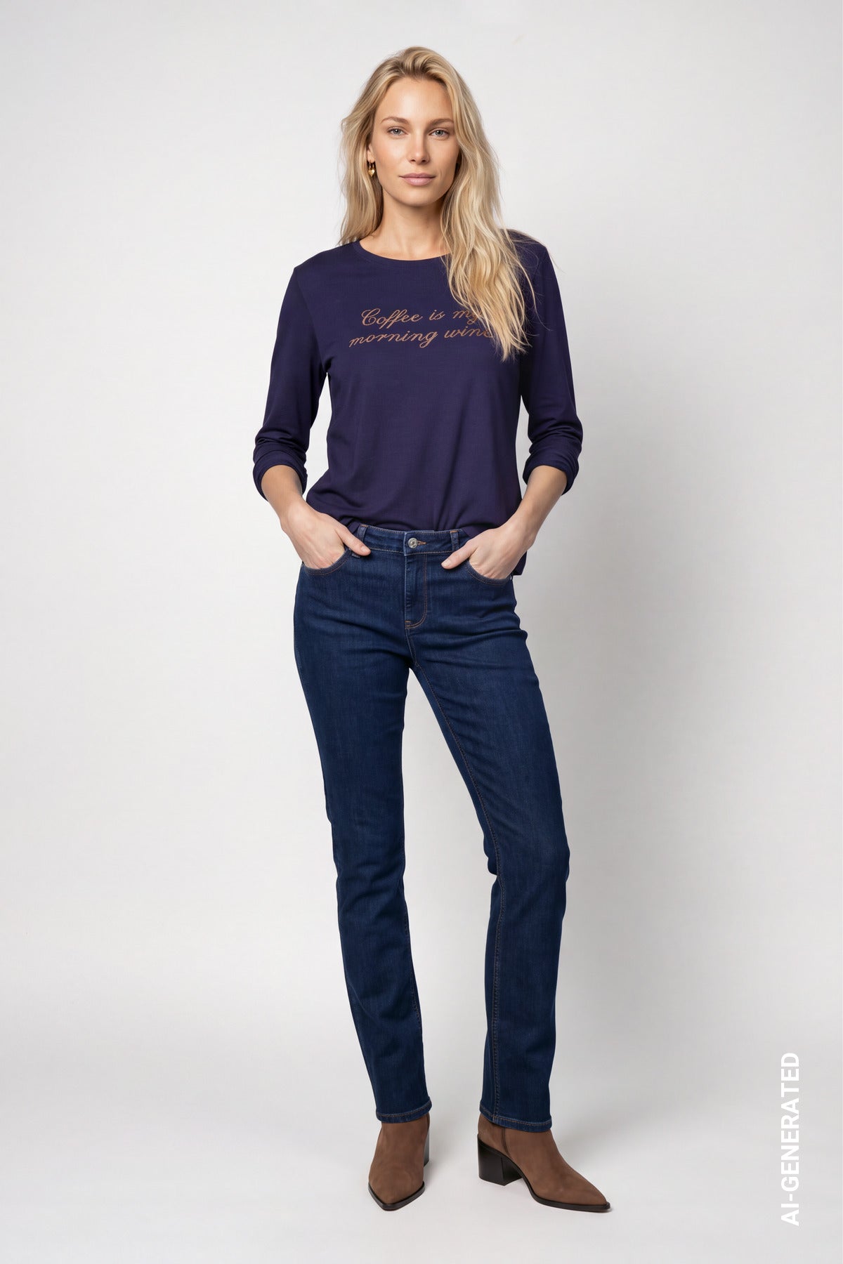 Langarmshirt mit Strassschriftzug