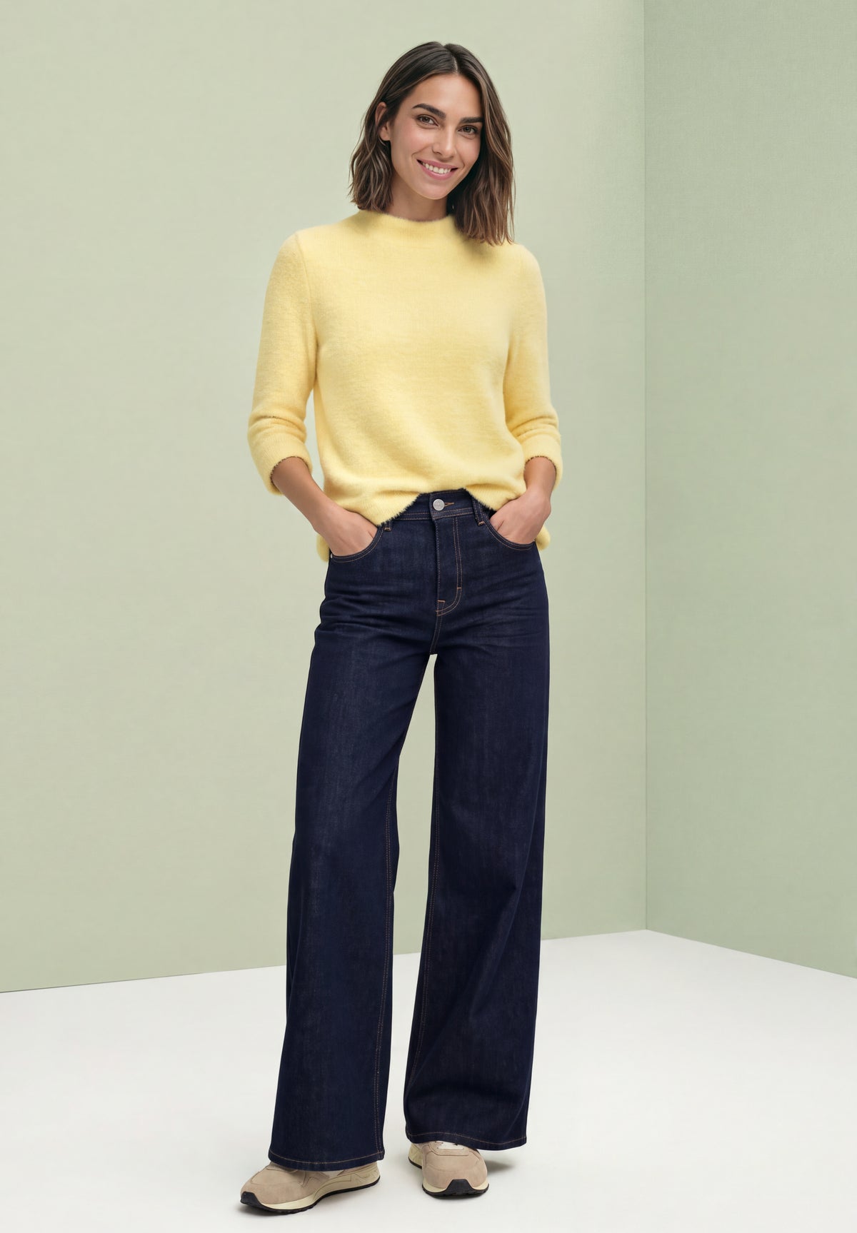3/4-Arm Shirt mit Turtle Neck