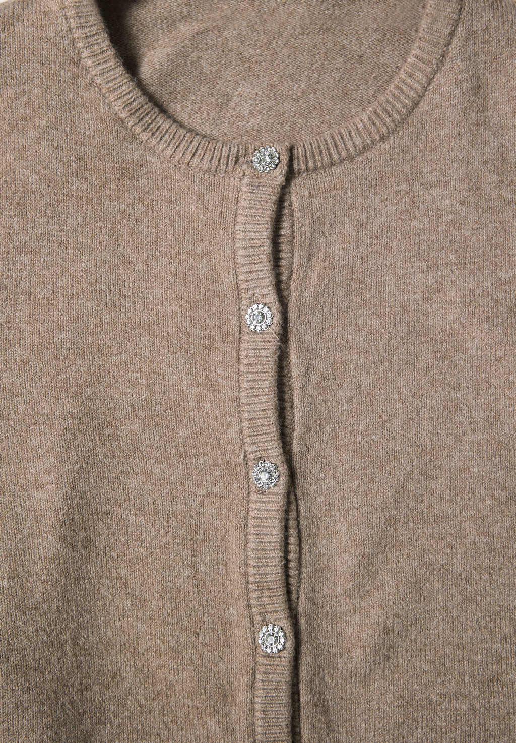 Langarm Cardigan mit Rundhals und Knöpfen