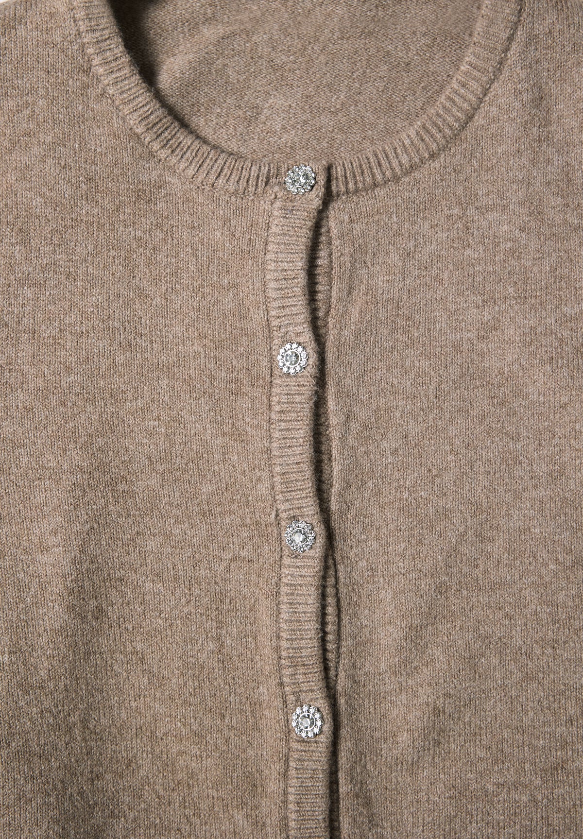 Langarm Cardigan mit Rundhals und Knöpfen