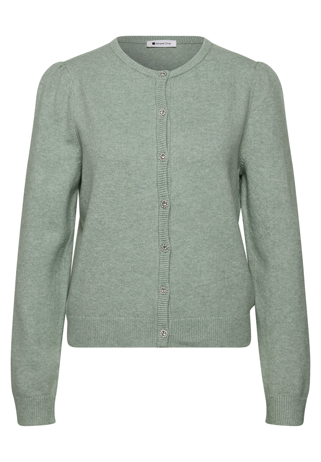Langarm Cardigan mit Rundhals und Knöpfen