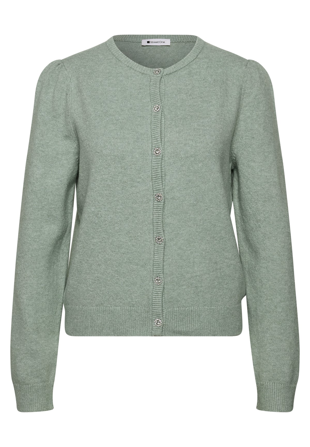 Langarm Cardigan mit Rundhals und Knöpfen