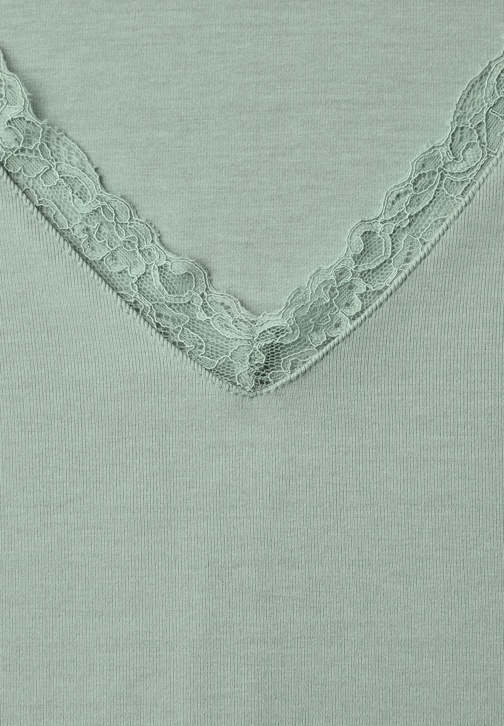 Langarm Shirt mit V-Neck und Spitzendetail