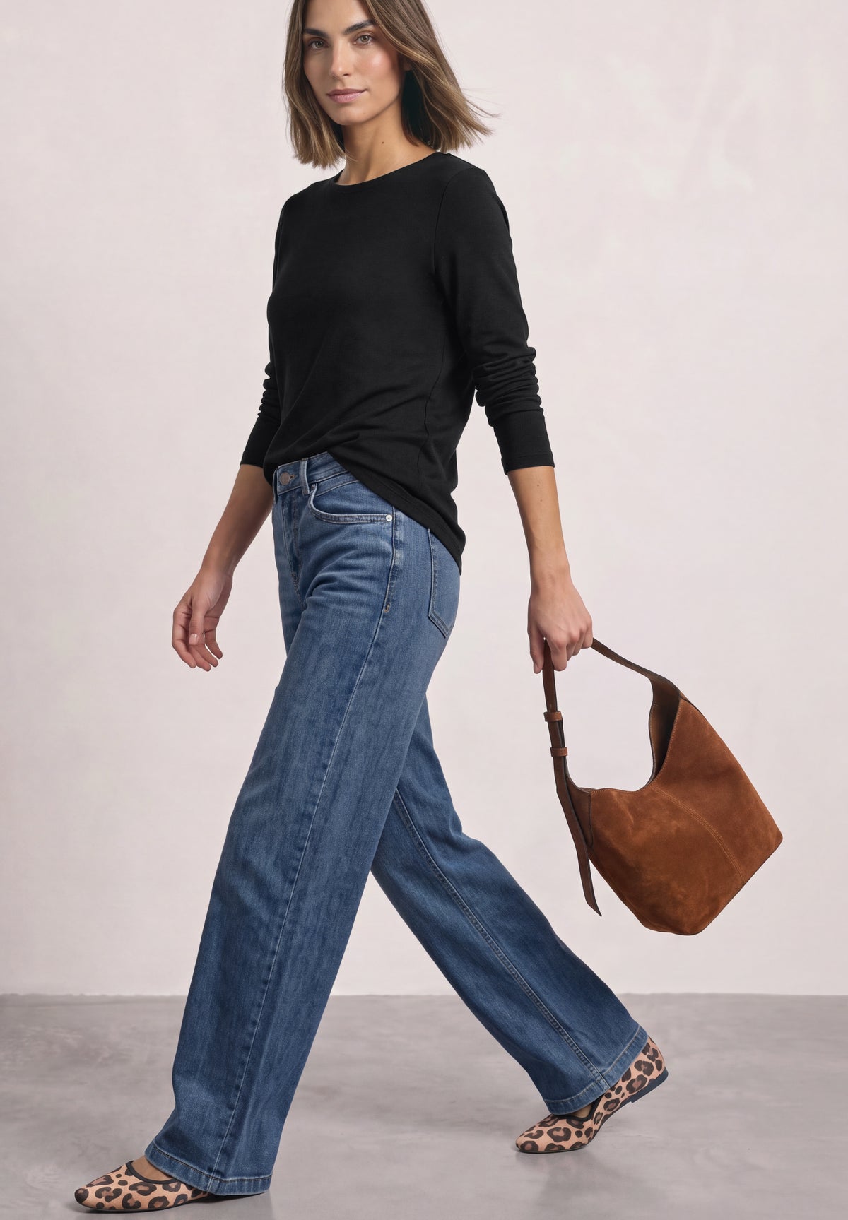 Basic Shirt mit U-Boot-Ausschnitt