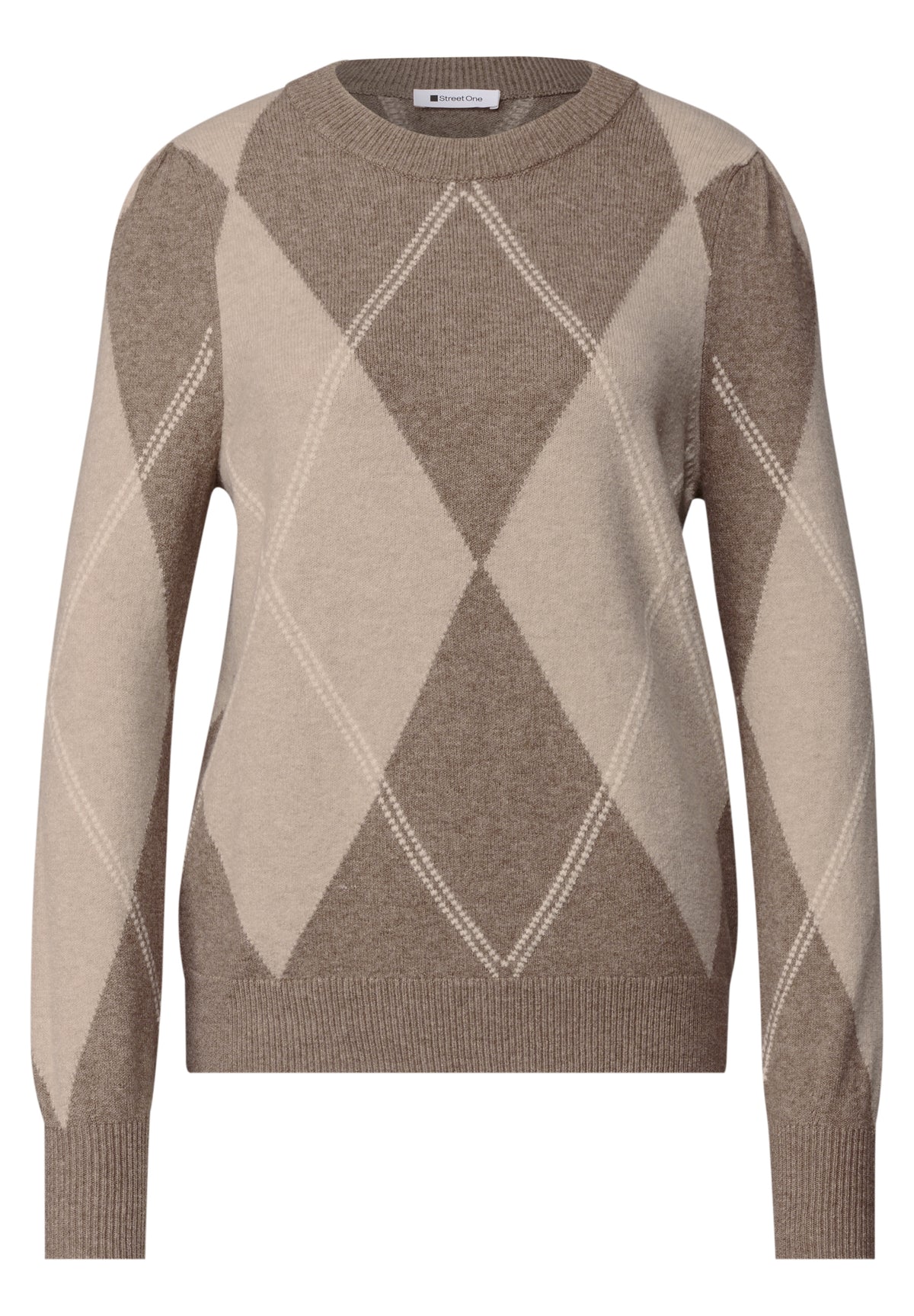 Langarm Pullover mit Argyle-Muster