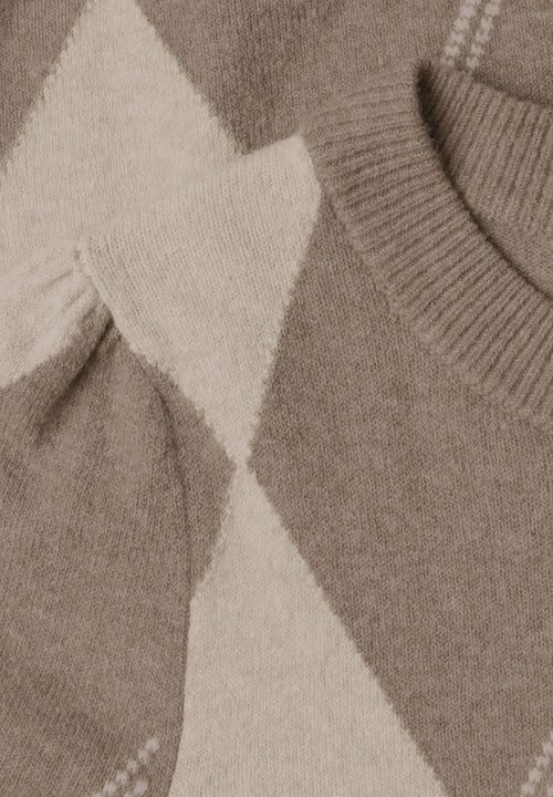 Langarm Pullover mit Argyle-Muster