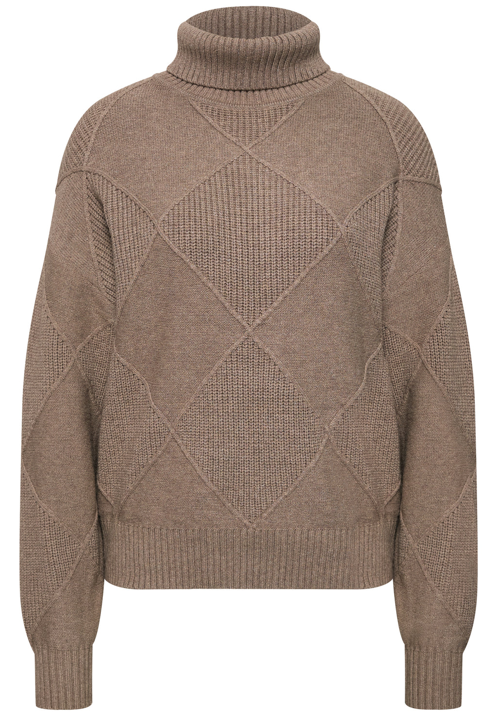 Pullover mit Rollkragen und Strukturmix