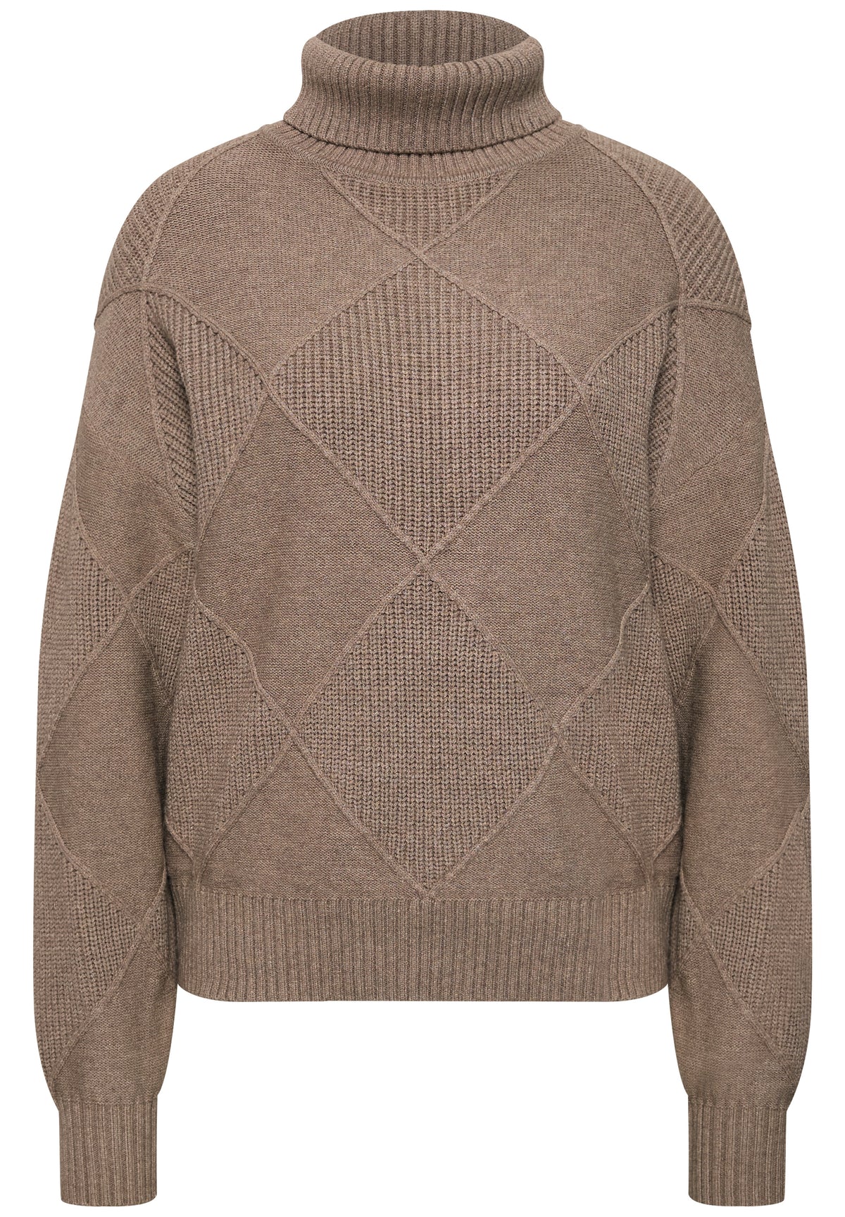 Pullover mit Rollkragen und Strukturmix