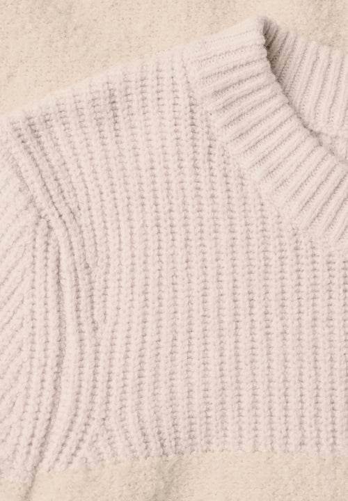 Bouclé-Mix Pullover mit Rundhals