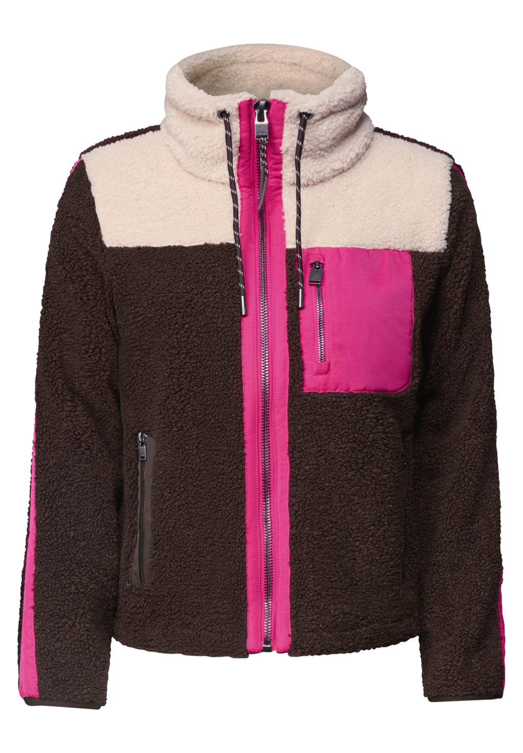 Teddy-Jacke mit Softshelldetails