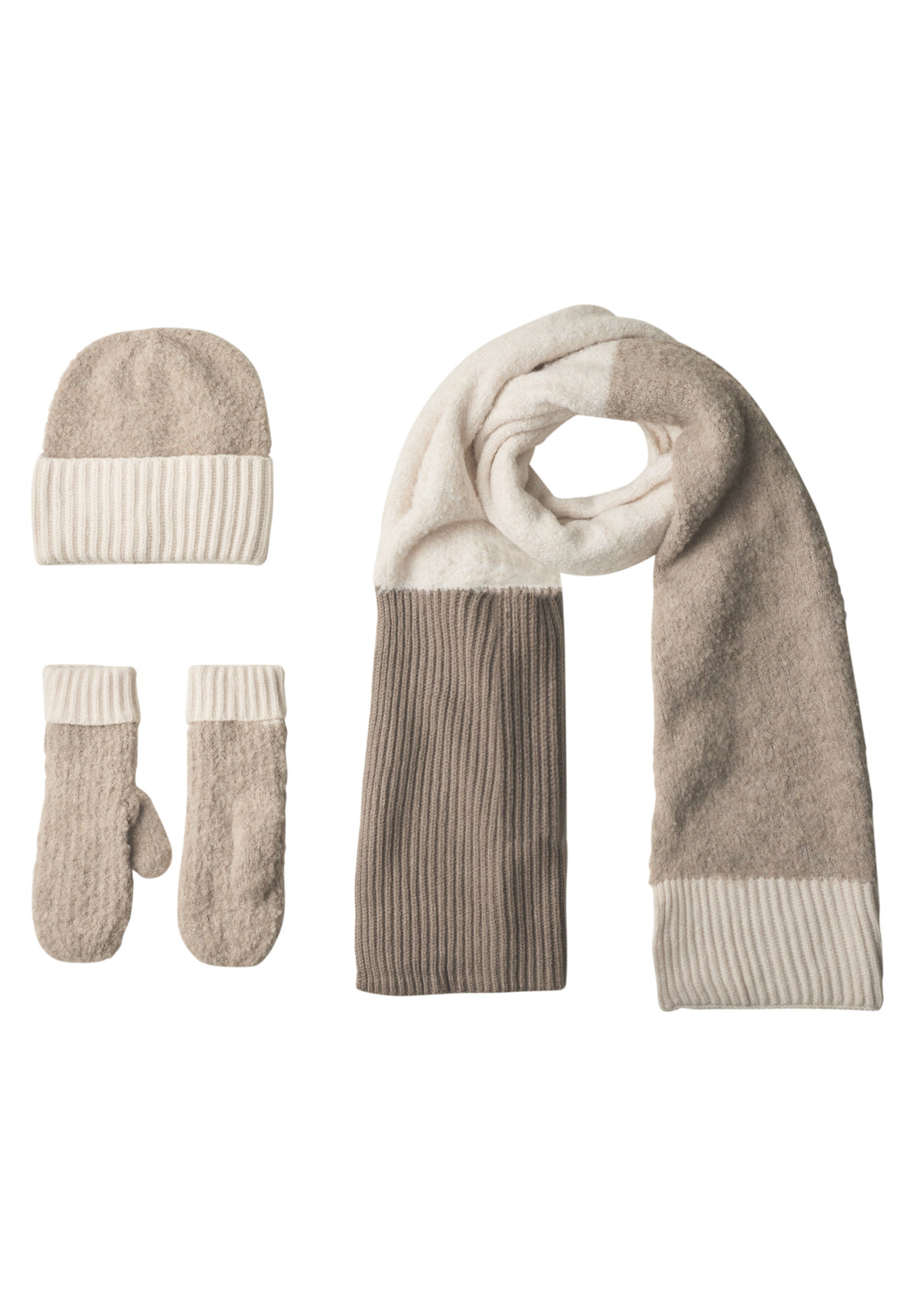 Bouclé-Mix Fäustlinge