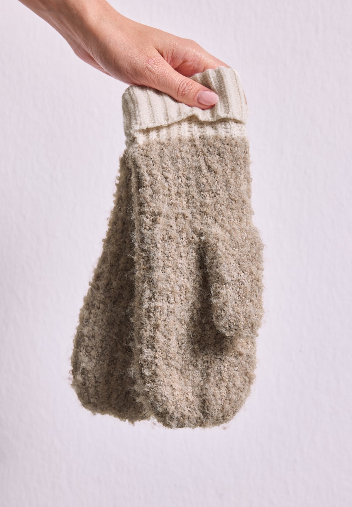 Bouclé-Mix Fäustlinge