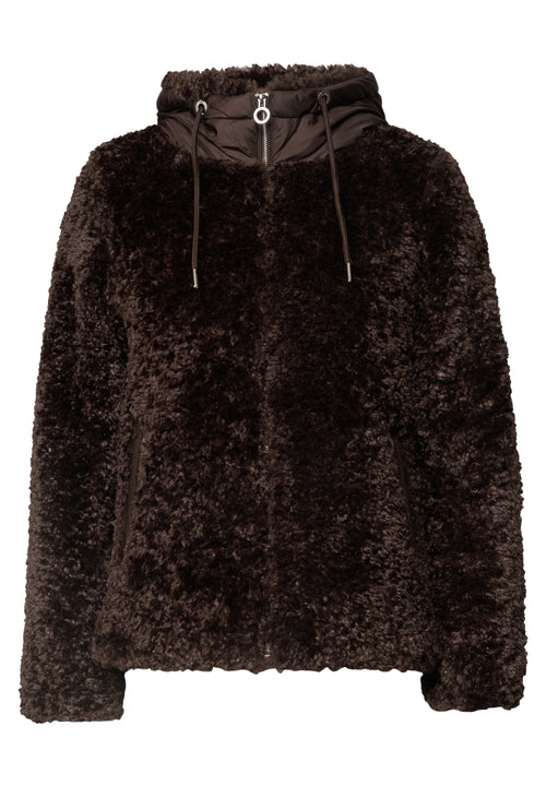 Teddy-Jacke mit Softshell-Kapuze